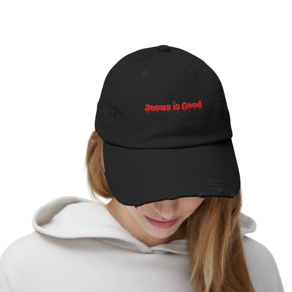 Jesus Is Good Embroidered Black Cap